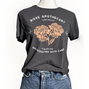 Schitt's Creek Womens S Rose Apothecary Short Sleeve Graphic T-Shirt Gray Wash